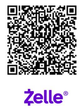 QR code with Zelle logo below.
